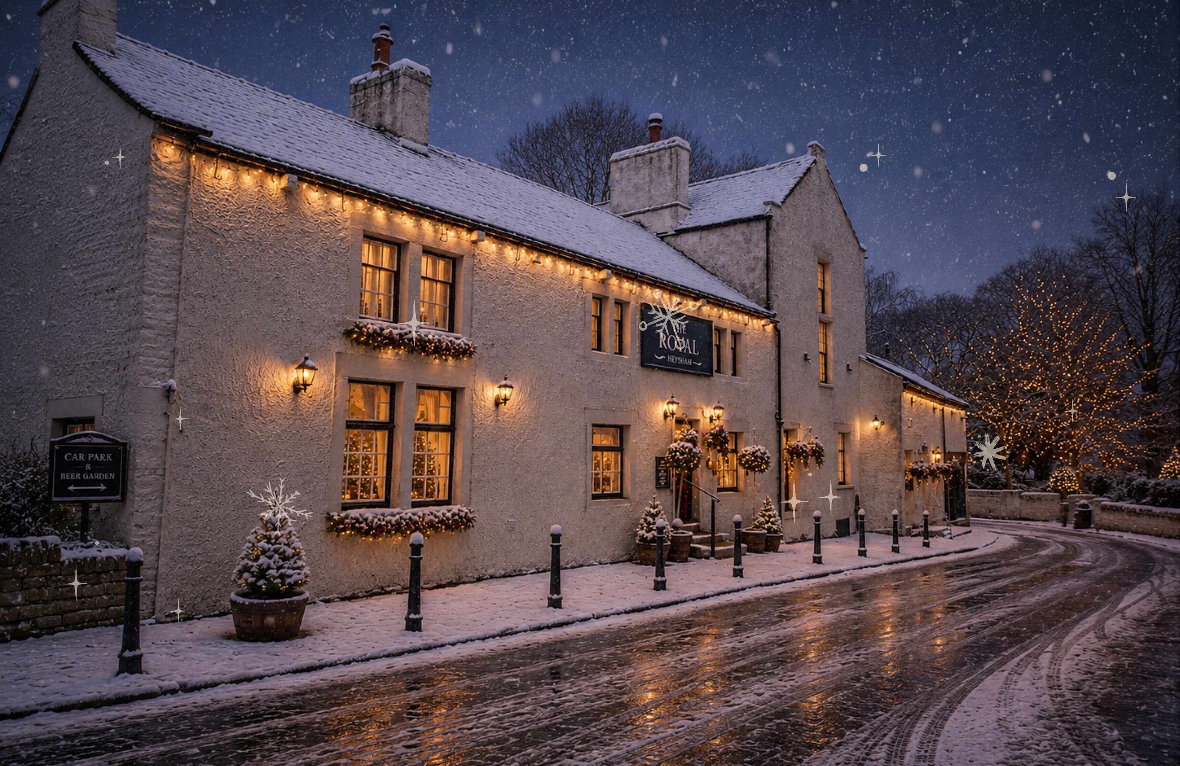snow scene at The Royal Heysham